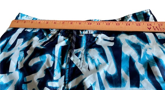 Nike BoardShorts Swim 37763  Back Elastic LaceUp Front Blues SZ Large Sharp - Picture 8 of 10